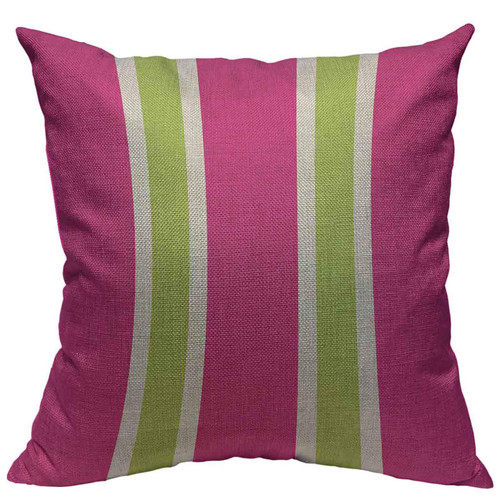 VERSUSWOLF Throw Pillow Covers Chic Pretty Hot Pink Green Stripes Cotton Linen Decorative Square Pillowcases Cushion Cover 18 X 18 Inch VERSUSWOLF Throw Pillow Covers Chic Pretty Hot Pink Green Stripes Cotton Linen Decorative Square Pillowcases Cushion Cover 18 X 18 Inch