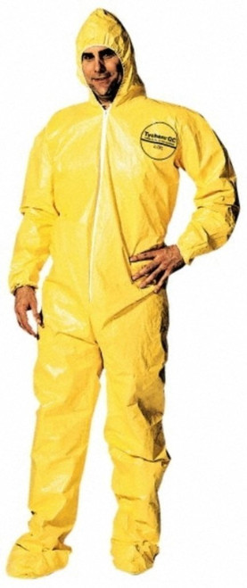 Dupont Large Yellow Tychem Qc Chemical Protection Coveralls Dupont Large Yellow Tychem Qc Chemical Protection Coveralls