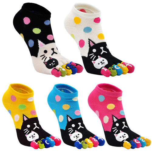 Womens Toe Socks Cotton Five Finger Socks Cute Animal Socks Colorful Funny Casual Crew Socks for Ladies (Multicoloured-Ankle) Womens Toe Socks Cotton Five Finger Socks Cute Animal Socks Colorful Funny Casual Crew Socks for Ladies (Multicoloured-Ankle)