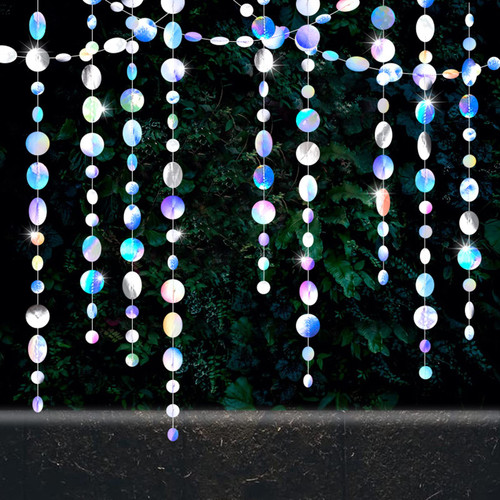 Zwiebeco 40Ft Iridescent Circle Dots Garland Holographic Paper Big Small Polka Dot Bunting Banner Hanging Streamers for Birthday Wedding Engagement Bridal Baby Shower Xmas Space Party Home Decorations Zwiebeco 40Ft Iridescent Circle Dots Garland Holographic Paper Big Small Polka Dot Bunting Banner Hanging Streamers for Birthday Wedding Engagement Bridal Baby Shower Xmas Space Party Home Decorations