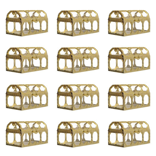 IKASEFU 12PCS Wedding Favor Boxes Transparency Treasure Chest Candy Boxes Mini Jewelry Storage Box Decorative Box Gift Boxes for Wedding Christmas Birthday Party