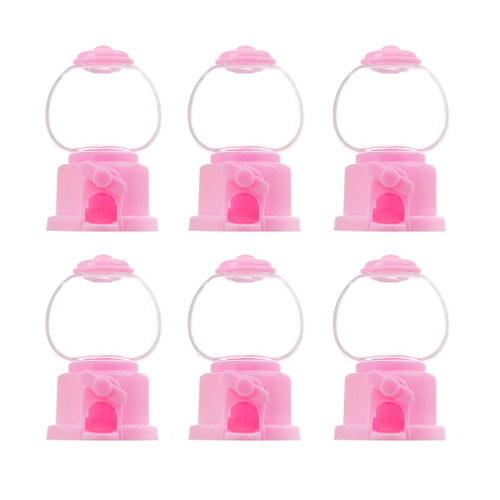 STOBOK Gumball Machine 6Pcs Mini Candy Dispenser Gumball Machine Desktop Bubble Gumball Bank Nut Treat Dispenser Candy Catcher Machine Gifts for Kids Pink Kids Toys