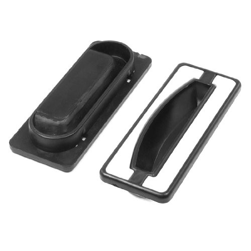 Uxcell Cupboard Drawer Dresser Flush Pull Handle, 40mmx102mm, Black, 2-Piece