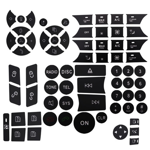 Priprilod Door Steering AC Window Repair Button Kit Decal Stickers Compatible with Mercedes Benz W204 C250 C350 E-Class ML GL GLK 2007 2008 2009 2010 2011 2012 2013 2014