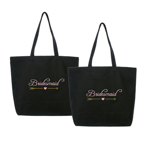 ELEGANTPARK Bridesmaid Gifts Set of 2 Bridesmaid Bags Wedding Party Bachelorette Gifts Bridesmaid Tote Bag Shoulder Bag Black with Pink Embroidery 100% Cotton ELEGANTPARK Bridesmaid Gifts Set of 2 Bridesmaid Bags Wedding Party Bachelorette Gifts Bridesmaid Tote Bag Shoulder Bag Black with Pink Embroidery 100% Cotton