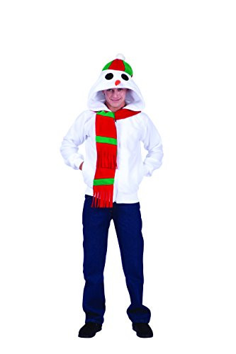 RG Costumes Men's Snowman Hoodie, White/Red, Small