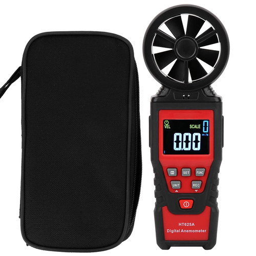 HT625B Anemometer Handheld Portable Wind Speed Meter Thermomoter Wind Detector Gauge USB LCD Display Digital Measure Wind Speed Air Volume