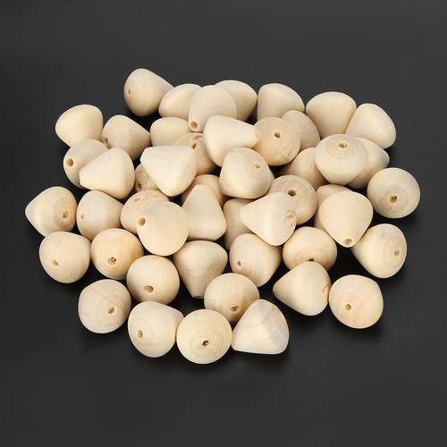 50Pcs Wood Beads Cone Shape Round Unfinished Wooden Loose Beads Wood Spacer Beads for Crafts DIY Jewelry Making Decoration 50Pcs Wood Beads Cone Shape Round Unfinished Wooden Loose Beads Wood Spacer Beads for Crafts DIY Jewelry Making Decoration