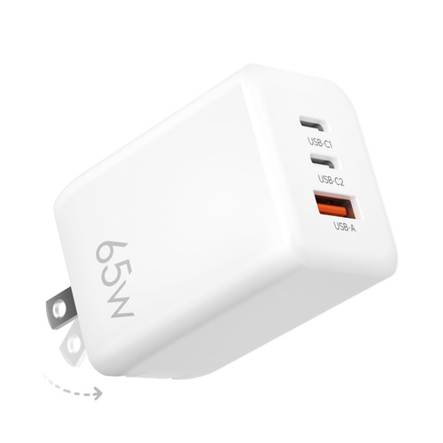VIKEN 65W USB C Charger Block(GaN PPS Compact Fast Wall Charger)PD Power Adapter Foldable,3-Port Charging Box Brick Cube for MacBook Pro/Air,Pixelbook,iPad Pro,iPhone 14/Pro,Galaxy S23/S22,Note20 etc