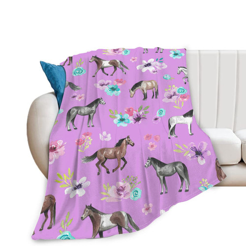Horse Throw Blanket Super Soft Warm Pink Floral Horse Blanket for Girls Kids, Cozy Plush Fleece Farm Animal Horse Gifts Bedding Blanket for Women Bed Couch Sofa 40"x50" Horse Throw Blanket Super Soft Warm Pink Floral Horse Blanket for Girls Kids, Cozy Plush Fleece Farm Animal Horse Gifts Bedding Blanket for Women Bed Couch Sofa 40"x50"