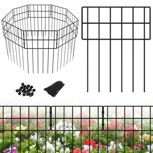 19 Pack Animal Barrier Fence No Dig,17 in(H) X 20.6 Ft(L) Animal Barrier Fence with 2 Inch Spike Spacing, Rustproof Metal Wire Garden Fence Border for Dog Rabbits Ground Stakes Defense 19 Pack Animal Barrier Fence No Dig,17 in(H) X 20.6 Ft(L) Animal Barrier Fence with 2 Inch Spike Spacing, Rustproof Metal Wire Garden Fence Border for Dog Rabbits Ground Stakes Defense