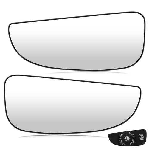 Youxmoto Driver Left and Passenger Right Side Heated Mirror Glass Replacement for 2014-2021 Ram Promaster 1500 2500 3500 Side View Convex Lower Mirror Glass with Rear Holder, OEM 68413478AA