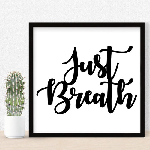 Rustic Wood Framed Printed Sign Just Breath Table Decor for Cottage Hanging Quotes Wooden Signs Dinning Room Wall Decor Sign Gift 12x12in Rustic Wood Framed Printed Sign Just Breath Table Decor for Cottage Hanging Quotes Wooden Signs Dinning Room Wall Decor Sign Gift 12x12in