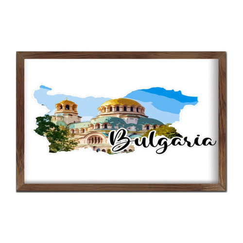 Distressed Wooden Wall Table Sign Bulgaria Room Decor for Front Door Modern Vertical Wood Sign Plaque Modern Building Artwork Cityscape Nursery Wall Decor Sign Gift 8x12in