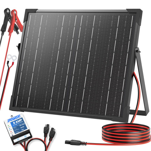 POWOXI 20W Solar Panel Kit, 12V Solar Battery Charger Trickle Maintainer + Upgraded 12Volt 8A MPPT Controller + Adjustable Rack with Corner Protectors for Car, RV, Trailer, Boats, Motorcycles POWOXI 20W Solar Panel Kit, 12V Solar Battery Charger Trickle Maintainer + Upgraded 12Volt 8A MPPT Controller + Adjustable Rack with Corner Protectors for Car, RV, Trailer, Boats, Motorcycles