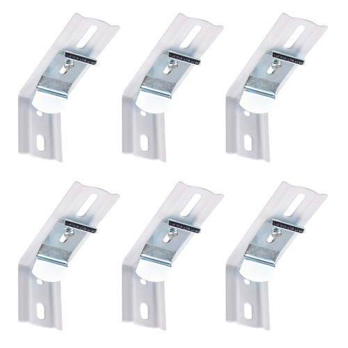 UFURMATE Vertical Blind Bracket, 6 Pcs Metal Vertical Blinds L- Shaped Brackets Vertical Blind Bracket Clips Side Mounting Blind Holder Replacements