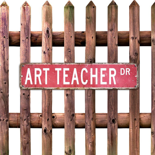 CustonCares Decorative Metal Tin Sign Art Teacher Wall Poster Metal Plaque Profession Pure Solid Color Entryway Garden Terrace Wall Decor DR Series Profession Gift Sign Gift 4x18in