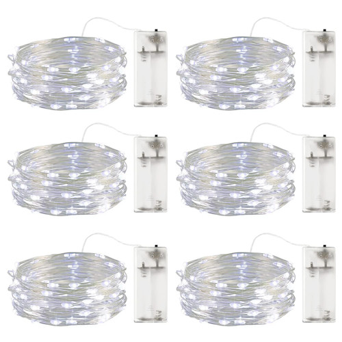 Fairy Lights Battery Operated String Lights 6 Pack 20LED Copper Wire Firefly Twinkle Lights Indoor Waterproof for Christmas Halloween,Garden Party, Bedroom, Wedding, Birthday?Cool White ?