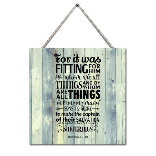 Vrurinss Decorative Wood Signs Plaques For It Was Fitting for Him Farmhouse Rustic Decorations Sign Encouragement Gifts Garden Signs for Home Kitchen Table Wall Decor Women Gift 8x8 Inch