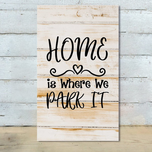 Vrurinss Wood Plaque Wall Hanging Sign Bible Verse Home Is Where We Park It Funny Family Rustic Wooden Signs Positive Life Garden Signs Courtyard Living Room Decorations for Wall 6x10 Inch