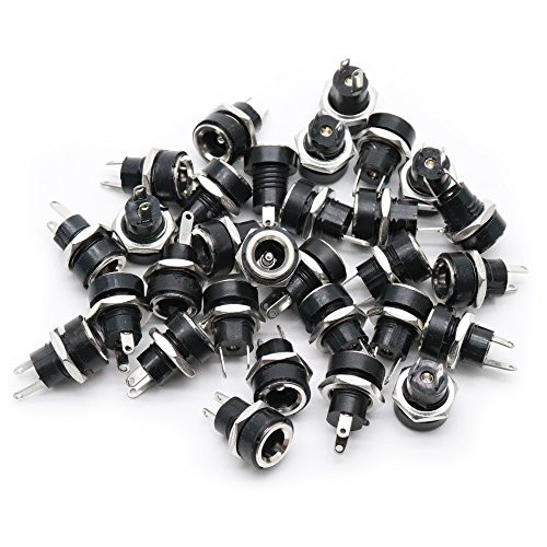Yohii 30Pcs 5.5mmx2.1m 2 Pin Audio Socket DC Power Jack Connector Female with Hex Washer DC Plug Yohii 30Pcs 5.5mmx2.1m 2 Pin Audio Socket DC Power Jack Connector Female with Hex Washer DC Plug