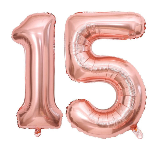 40 Inch Rose Gold 15 Number Balloons Giant Jumbo Huge 15 51 Foil Mylar Helium Number Digital Balloons Rose Gold Birthday Mylar Digital Balloons 15th Birthday Anniversary Events Party Decorations Supplies