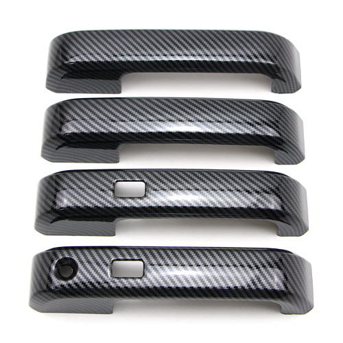 Dreamseek 4Pcs Exterior Door Handle Cover for Ford F-150 F150 4DR 2015 2016 2017 2018 2019 2020 Carbon Fiber Pattern Trim Decoration Protector (w/ Smart Keyhole)