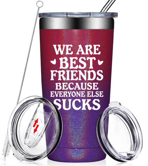 Fufendio Gifts for Best Friends Women - Best Birthday Gifts for Women, Female - Best Friend Christmas Gifts, Friendship Gifts - Insulated Tumbler Cup 20oz