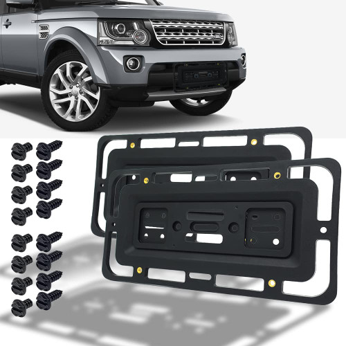 Universal License Plate Bracket, Front/Rear License Plate Mounting Kit,License Plate Tag Holders for AUTO CAR Truck Van SUV Golf CART Bus Pickup Trailer, Rust-Proof -Universal Fit (2)