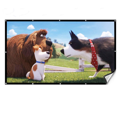 Projector Screen - Artlii 100 Inch Foldable Projector Screen Washable Projector Movies Screen for Home Theater Outdoor Indoor Support Double Sided Projection