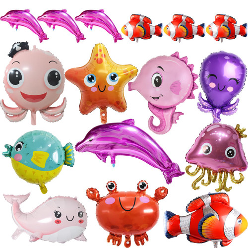 16 Pieces Ocean Balloons, Large and Small Under the Sea Balloons Decorations, Pink Ocean Themed Party Decorations for Girls Kids, Sea Animal Balloons Party Supplies, fish balloons, dolphin balloon 16 Pieces Ocean Balloons, Large and Small Under the Sea Balloons Decorations, Pink Ocean Themed Party Decorations for Girls Kids, Sea Animal Balloons Party Supplies, fish balloons, dolphin balloon