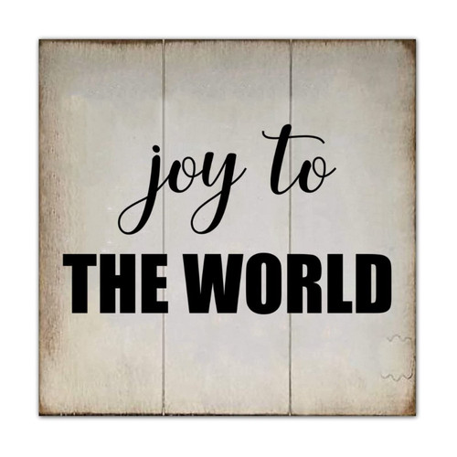 Alioyoit Classic Style Wood Pallet Sign Joy to The World Rustic Wood Hanging Door Sign Vintage Retro Wood Hanging Door Plaque Hanger Included Antique Farmhouse Decoration for Farmhouse Office Desk