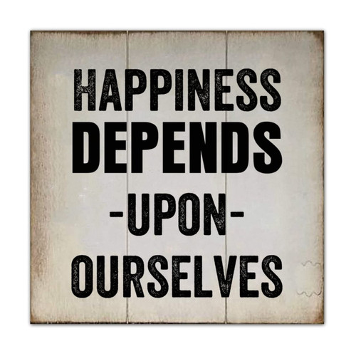 Alioyoit Farmhouse Style Wood Sign Happiness Depends Upon Ourselves Rustic Wooden Sign Plaque Wood Hanging Plaque with Hook Chic Style Home Decor Wall Decoration for Bedroom Desk Alioyoit Farmhouse Style Wood Sign Happiness Depends Upon Ourselves Rustic Wooden Sign Plaque Wood Hanging Plaque with Hook Chic Style Home Decor Wall Decoration for Bedroom Desk