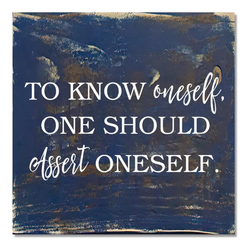 Rustic Wood Sign to Know Oneself One Should Assert Oneself Countryside Wooden Pallet Sign Plaque Wooden Plank Hanging Sign Retro Farmhouse Sign Home Hanging Sign for Farmhouse Deck Table