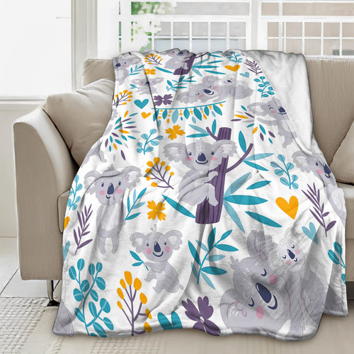 Koala Blanket for Girls, Cute Koala Throw Blanket Gift for Kids Adults, Soft Lightweight Flannel Koala Animal Throw Blankets for Sofa Couch Bed 50x40 Inches Koala Blanket for Girls, Cute Koala Throw Blanket Gift for Kids Adults, Soft Lightweight Flannel Koala Animal Throw Blankets for Sofa Couch Bed 50x40 Inches
