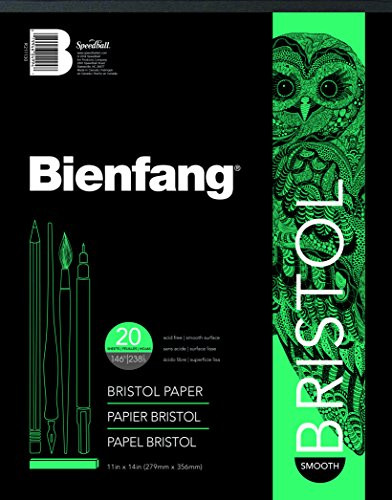 Bienfang Bristol 11-Inch by 14-Inch Paper Pad, Smooth Surface, 20 Sheets