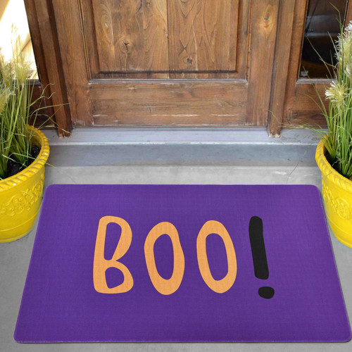 TRUEDAYS Halloween Door Mat, Purple Orange Boo Outdoor Indoor Welcome Rug Durable Bedroom Door Mats, Cute Cartoon Halloween Decoration Doormat with Non Slip Rubber Backing TRUEDAYS Halloween Door Mat, Purple Orange Boo Outdoor Indoor Welcome Rug Durable Bedroom Door Mats, Cute Cartoon Halloween Decoration Doormat with Non Slip Rubber Backing