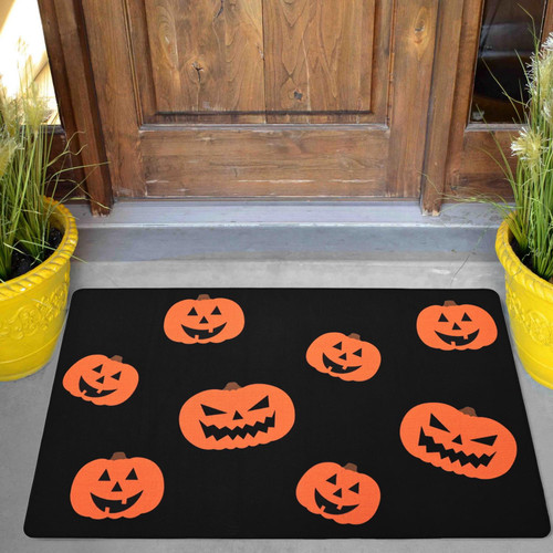 TRUEDAYS Halloween Door Mat, Black Pumpkins Outdoor Indoor Welcome Rug Durable Bedroom Door Mats, Cute Halloween Decoration Doormat with Non Slip Rubber Backing TRUEDAYS Halloween Door Mat, Black Pumpkins Outdoor Indoor Welcome Rug Durable Bedroom Door Mats, Cute Halloween Decoration Doormat with Non Slip Rubber Backing