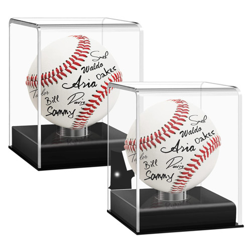 Acrylic Baseball Case for Display - UV Protected Baseball Display Cube, Autographed Baseball Clear Display Case, Baseball Display Case for Memorabilia Baseball (2)