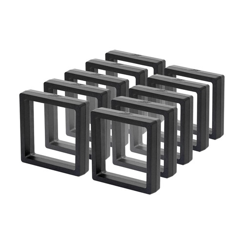 sdoot Black 3D Floating Frame Display Holder Stands, 10 pcs Coin Display Stands, 3D Floating Jewelry Frame for Challenge Coins, AA Medallions, Jewelry- 4.3 x 4.3 x 0.8 Inches