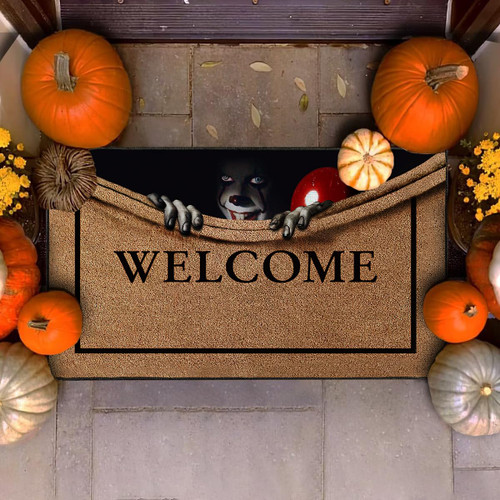 Halloween Door mat, 3D Illusion Clown Welcome Door Mat, Horror Movie Door Mat, Halloween Decorations Doormats, Non-Slip Rugs Outdoor Or Indoor Floor Mats for Bathroom Kitchen Frontdoor 17x30 inch Halloween Door mat, 3D Illusion Clown Welcome Door Mat, Horror Movie Door Mat, Halloween Decorations Doormats, Non-Slip Rugs Outdoor Or Indoor Floor Mats for Bathroom Kitchen Frontdoor 17x30 inch