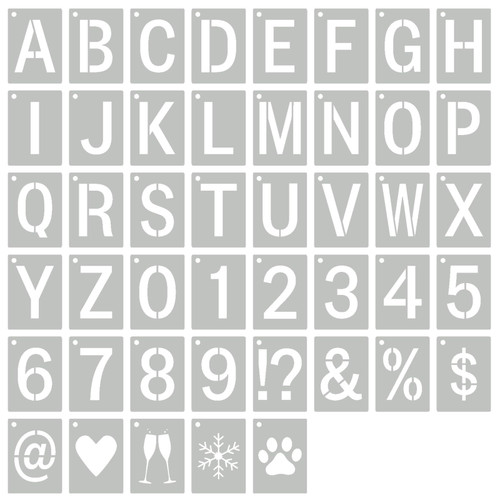 BAMIDELE 6 Inch Letter Stencils and Numbers, 45 Pcs Plastic Alphabet Stencils, Reusable Spray Paint Lettering Drawing Template for Painting on Wood, Wall, Fabric, Rock, Chalkboard, Signage BAMIDELE 6 Inch Letter Stencils and Numbers, 45 Pcs Plastic Alphabet Stencils, Reusable Spray Paint Lettering Drawing Template for Painting on Wood, Wall, Fabric, Rock, Chalkboard, Signage