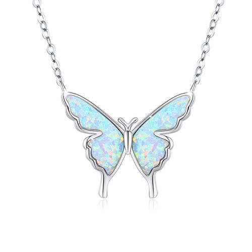 Butterfly Necklace 925 Sterling Silver Dainty Opal Butterfly Pendant Jewelry Delicate Butterfly Necklace Birthday Christmas Gift for WomenWife Girlfriend Mom Teen Butterfly Necklace 925 Sterling Silver Dainty Opal Butterfly Pendant Jewelry Delicate Butterfly Necklace Birthday Christmas Gift for WomenWife Girlfriend Mom Teen