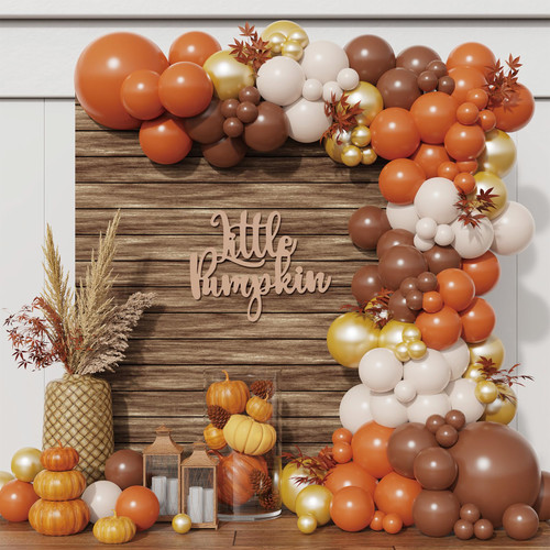 Little Pumpkin Balloon Garland Arch Kit 152PCS Orange Coffee Brown Balloons for Fall Thanksgiving Autumn Birthday Baby Shower Party Decorations Little Pumpkin Balloon Garland Arch Kit 152PCS Orange Coffee Brown Balloons for Fall Thanksgiving Autumn Birthday Baby Shower Party Decorations