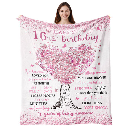 Sweet 16 Gifts for Girls, 16th Birthday Gifts for Girls, 16 Year Old Girl Birthday Gift Ideas, 16th Birthday Decorations, Happy 16th Birthday, Birthday Presents for 16 Year Old Blanket 50"X60" Sweet 16 Gifts for Girls, 16th Birthday Gifts for Girls, 16 Year Old Girl Birthday Gift Ideas, 16th Birthday Decorations, Happy 16th Birthday, Birthday Presents for 16 Year Old Blanket 50"X60"