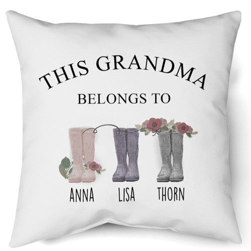 MODERNCUSTOM Personalized Gift for Grandma Pillow - Custom Nanny Pillow with Grandkids Names, Customized Nana Pillow Unique Christmas, Mother's Day - Custom Grandma's Garden Polyester White Pillow