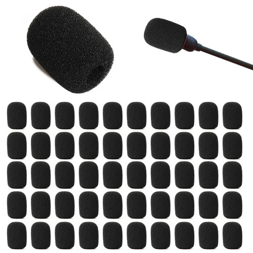 50 Pieces Foam Microphone Windscreen High-Density Foam Mic Covers Mic Covers Foam Protection for Small Lapel and Headset Microphones - Noise Reduction and Protection 50 Pieces Foam Microphone Windscreen High-Density Foam Mic Covers Mic Covers Foam Protection for Small Lapel and Headset Microphones - Noise Reduction and Protection