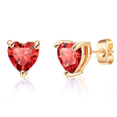 Heart Austrian Crystal Stud Earrings for Women Fashion 925 Sterling Silver Hypoallergenic Jewelry (Red) Heart Austrian Crystal Stud Earrings for Women Fashion 925 Sterling Silver Hypoallergenic Jewelry (Red)