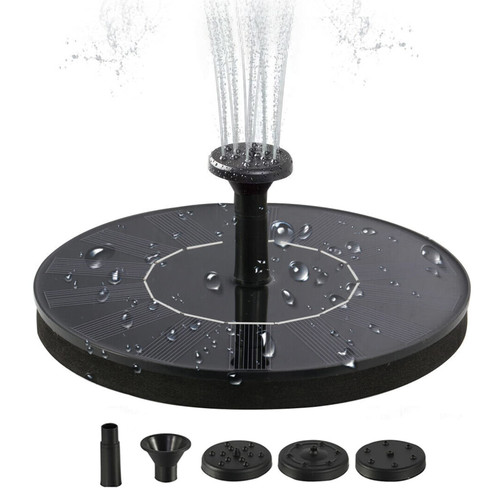 Solar Fountain for Bird Bath, 1W Solar Bird Bath Fountain Pump with 4 Nozzles, Solar Powered Water Fountain Pump for Garden, Ponds, Pool, Fish Tank, Outdoor and Aquarium