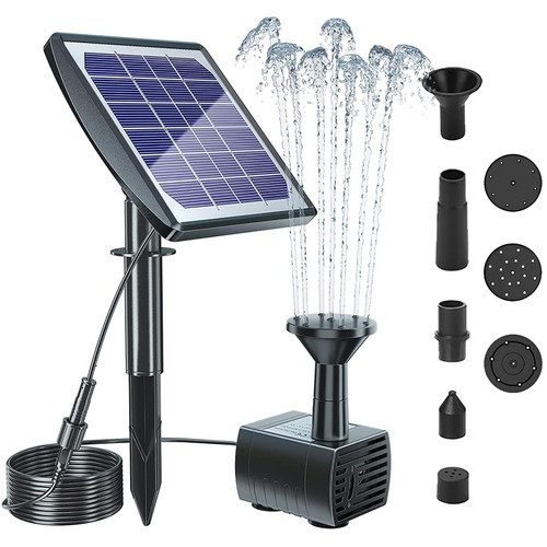 Solar Fountain Pump,2W Solar Bird Bath Fountain with Panel,BP200 Solar Fountain Water Pump Kit, Solar Powered Fountain Pump outdoor for Bird Bath Pond Garden Pool Fish Tank Aquarium